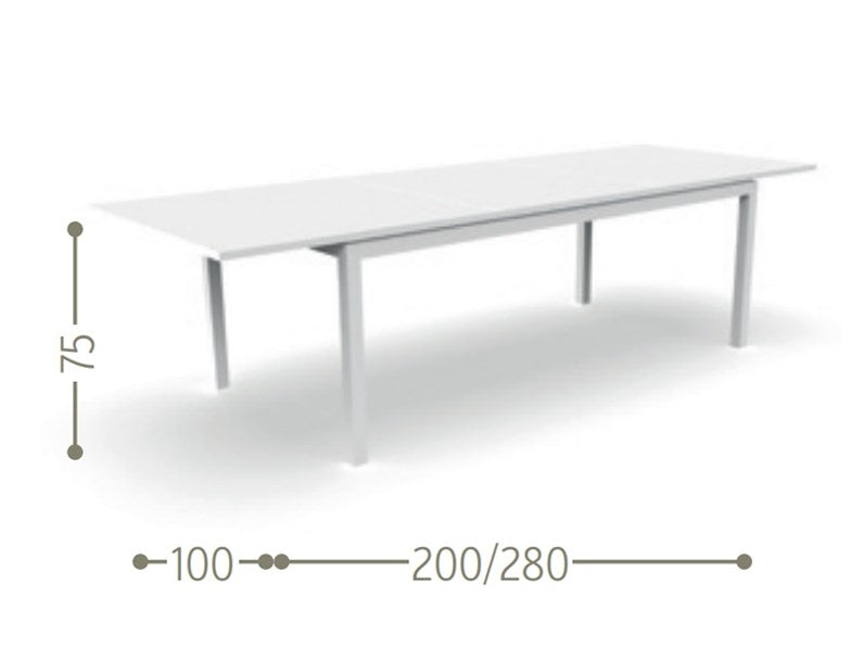 Adam: tavolo da pranzo allungabile L200/280