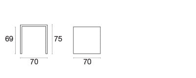Nova: Tavolo quadrato 70x70